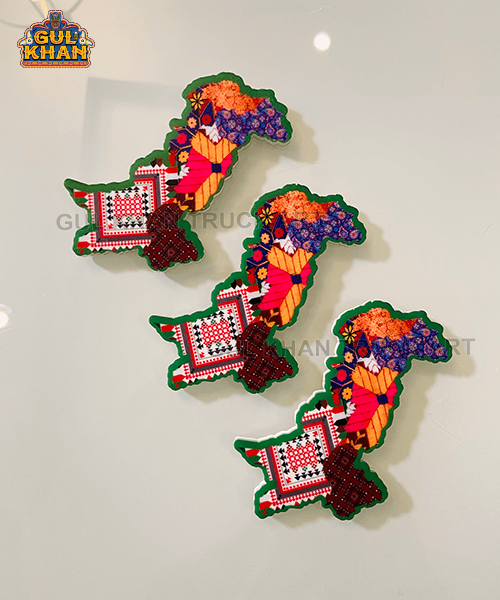 Pakistan Map Magnet Acrylic By Gul khan Truck Art