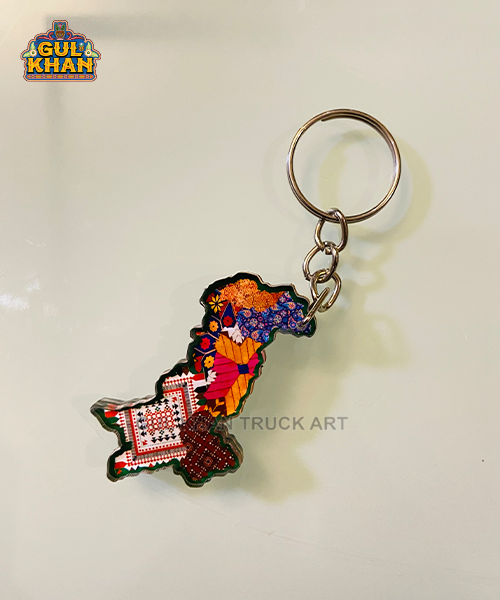 Pakistan Map Premium Acrylic Key Chain (Dual side print) Truck Art