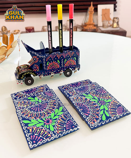 Cone Art Red Coaster & Truck Art Set Design