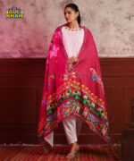 Pink Motif Printed Truck Art Shawls