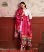 Pink Motif Printed Truck Art Shawls - Image 2