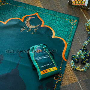 Sea Green Crescent Pocket Janamaz/Prayer Rug