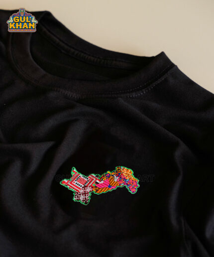 Pakistan Map Embroidered Monogram T-Shirt