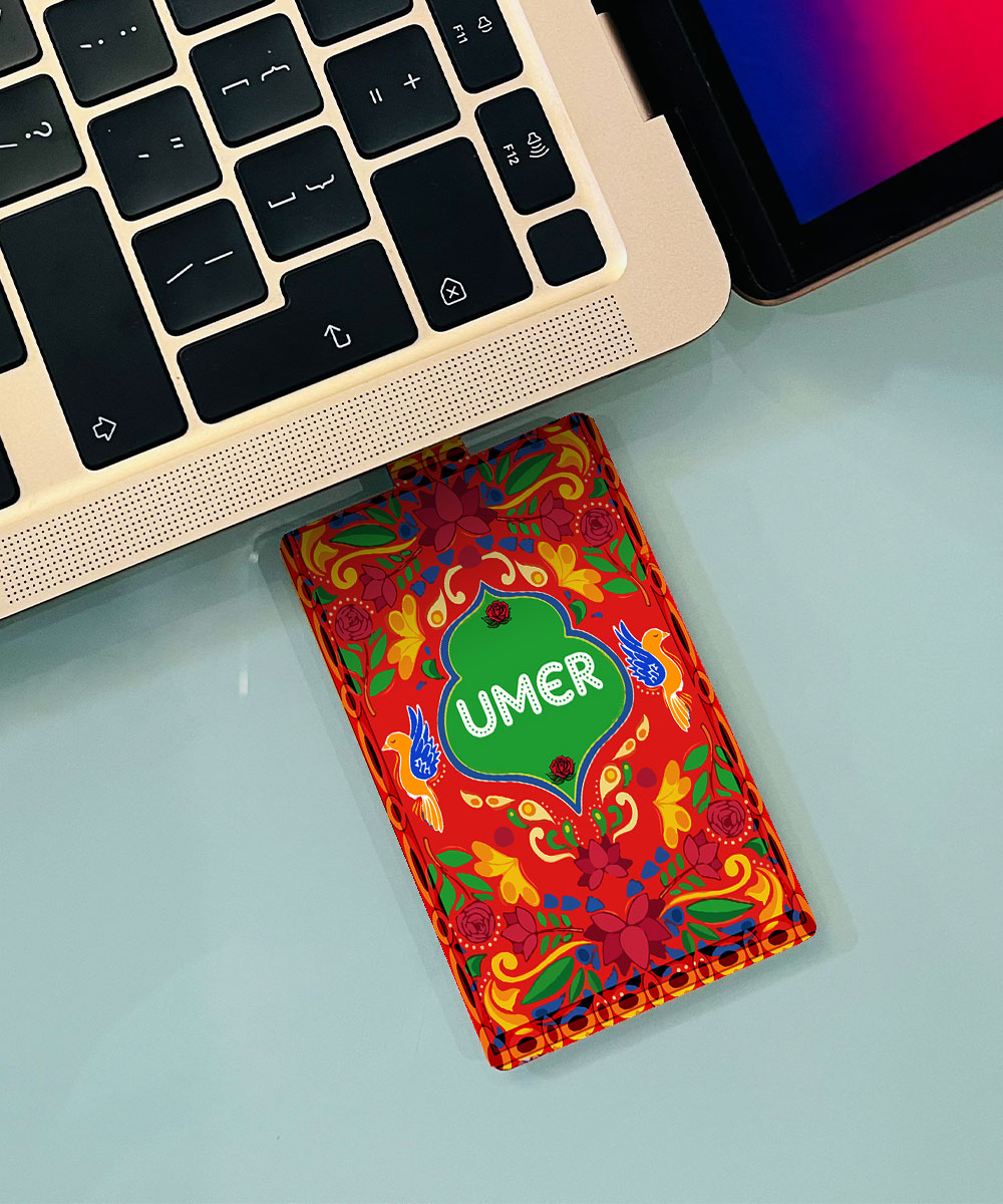 1 (1) Red Motif Printed USB Flash Drive (Customizable) - Image 1