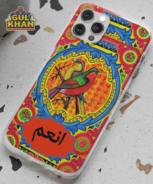 1 Red & Yellwo Birds Printed Truck Art Mobile Cover Design ( Customizable ) - Image 1