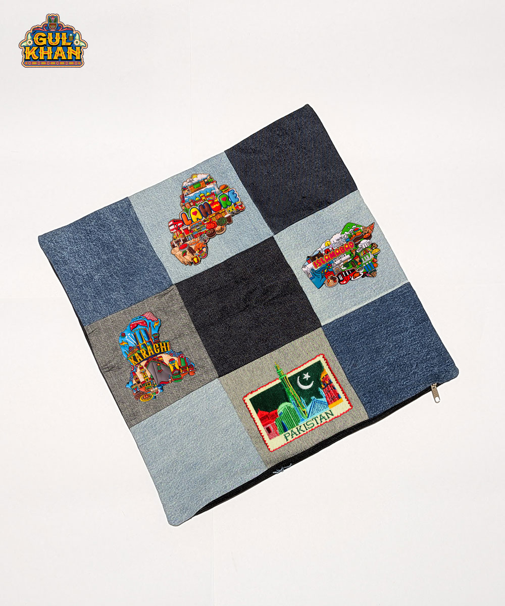 Cusion-Covers-4 Denim Patchwork Cushion Cover - Image 1