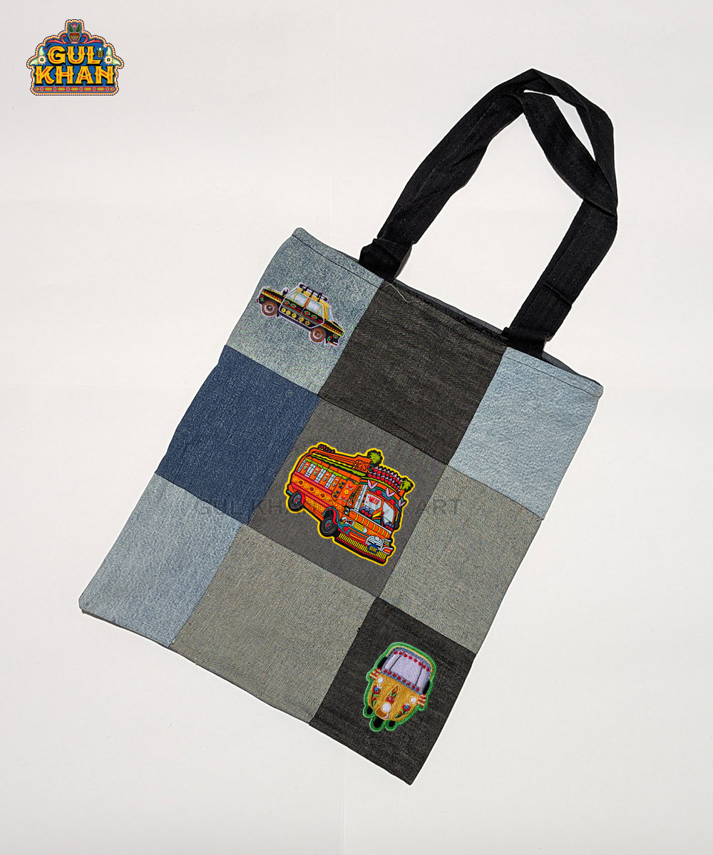 Tote-Bags-2 Denim Patchwork Tote Bag - Image 1