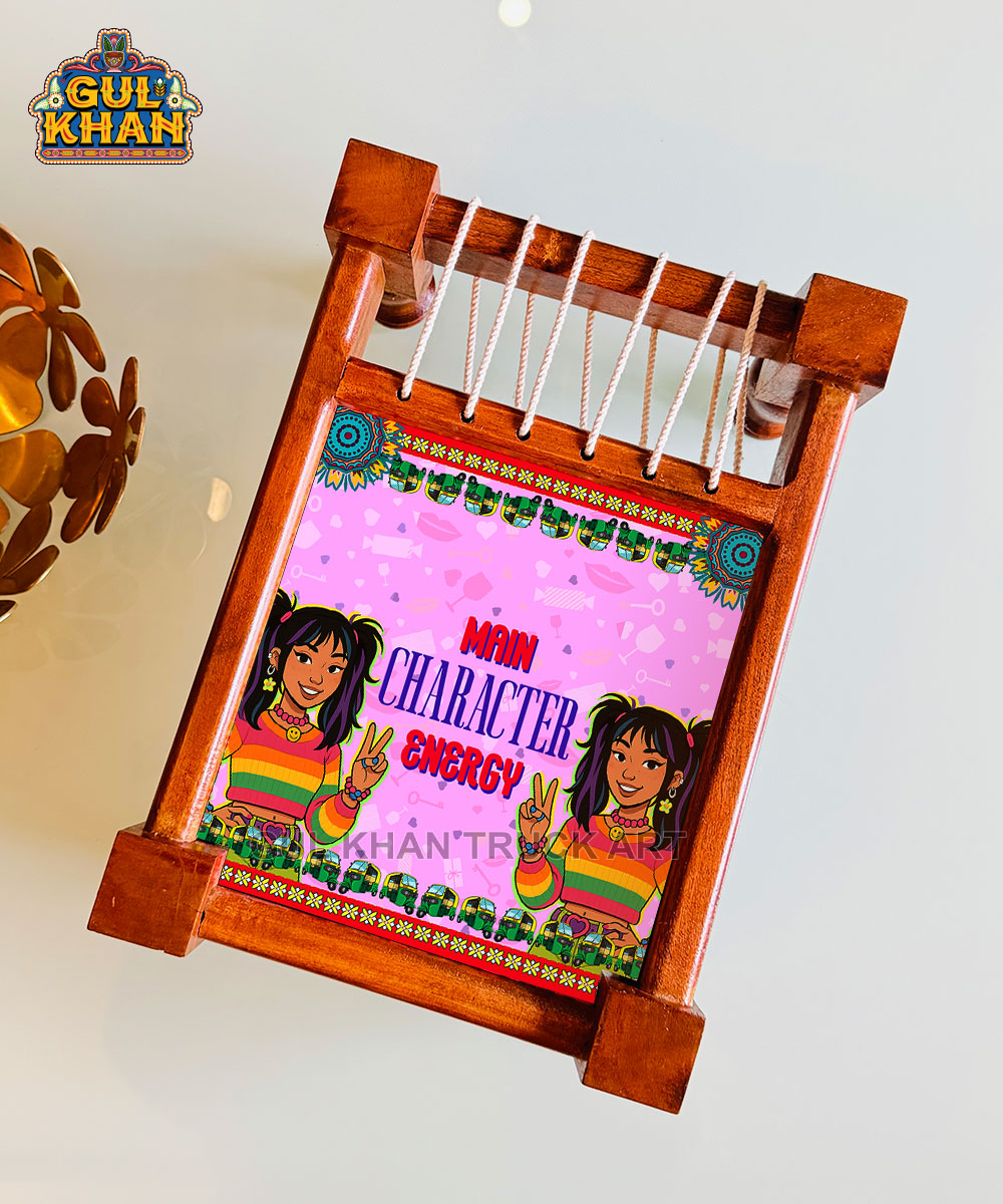 Charpai tray mockup Main Character Energy Charpai Printed Design - Image 1