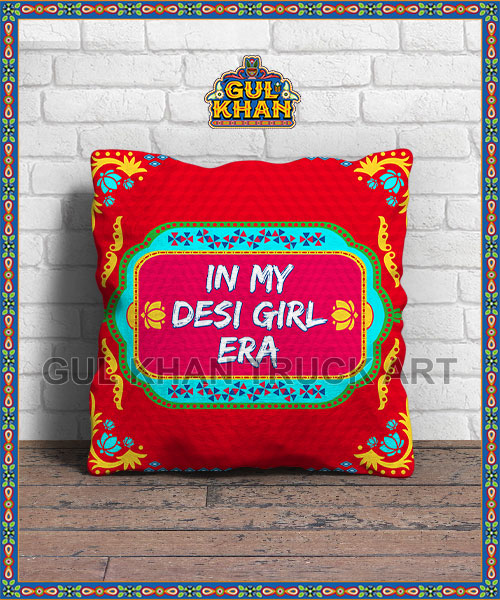 Cusionmockup In My Desi Girl Era Printed Cushion Design - Image 1