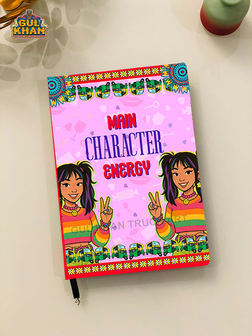 Hard-Cover-Notebook-mockup Main Character Energy Hardcover Notebook - Image 1