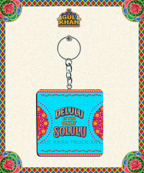 Keychain-mockup DELULU Printed Key Chain Design - Image 1