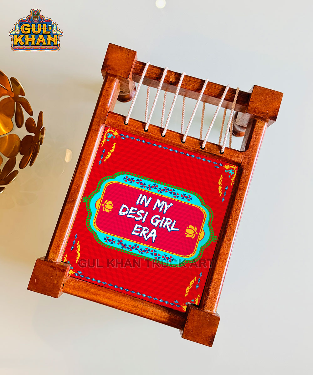 charpai-tray-Mockup In My Desi Girl Era Charpai Printed Design - Image 1