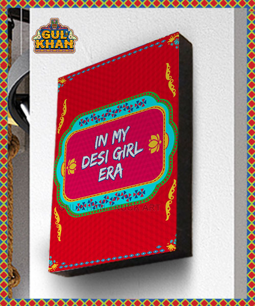 wall-frame-mockup In My Desi Girl Era Printed Truck Art Wall Frame - Image 1